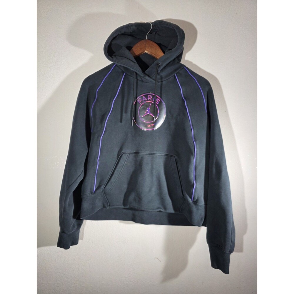 Nike Air Jordan Paris Saint Germain PSG Pullover Hoodie Women Medium Black